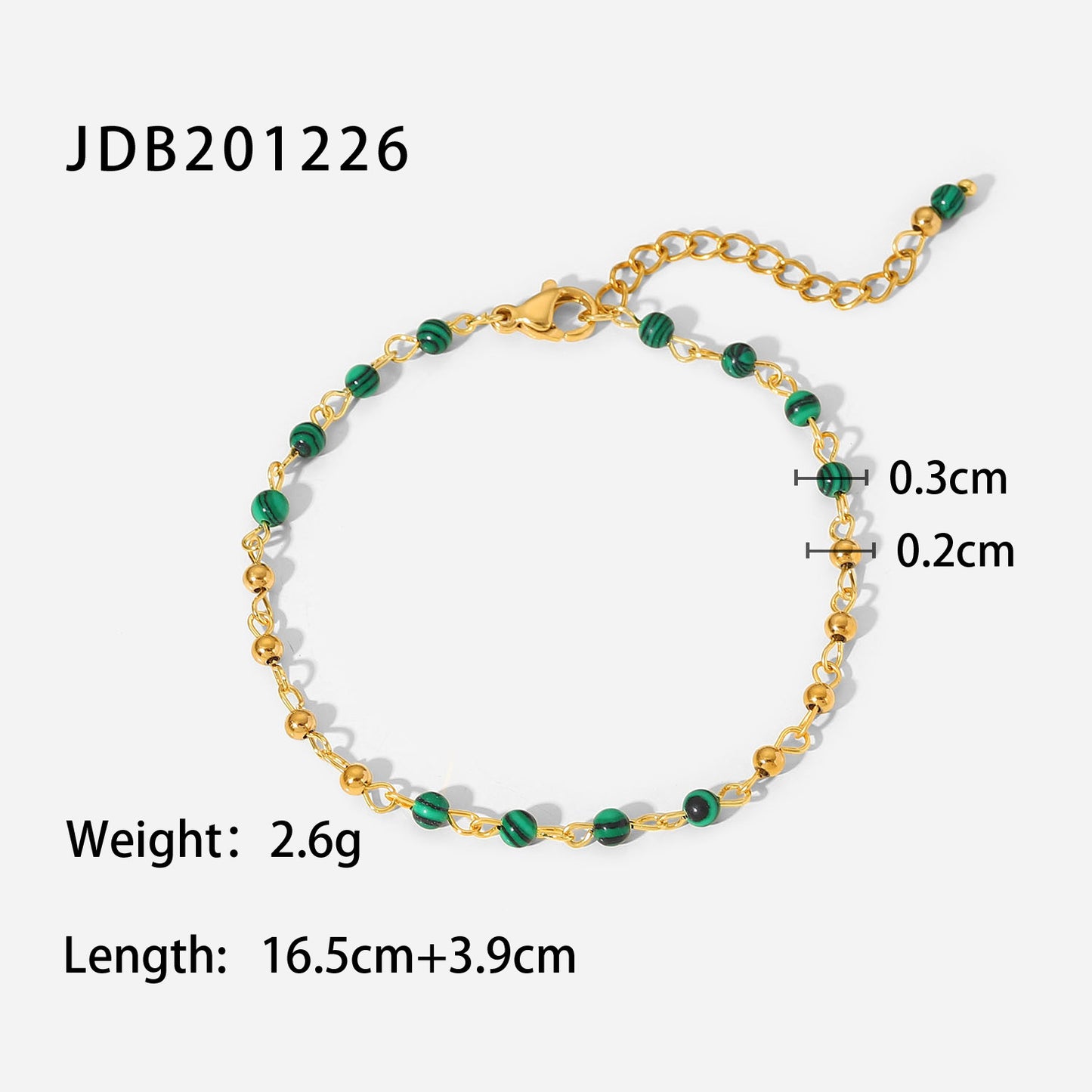 Green Peacock Bead Bracelet