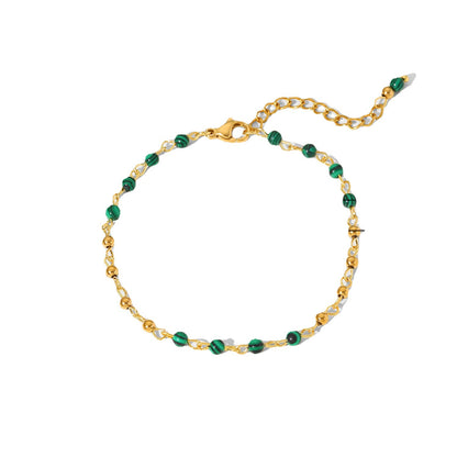 Green Peacock Bead Bracelet