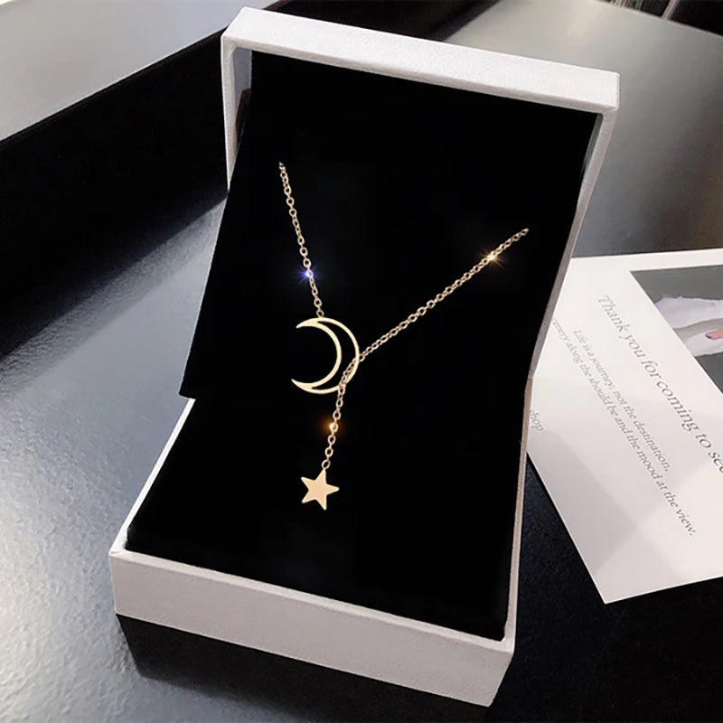 Chic Simple Star Moon Necklace