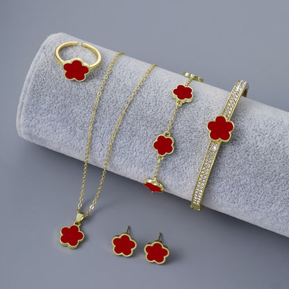 5-Piece Lucky Clover Jewelry Set