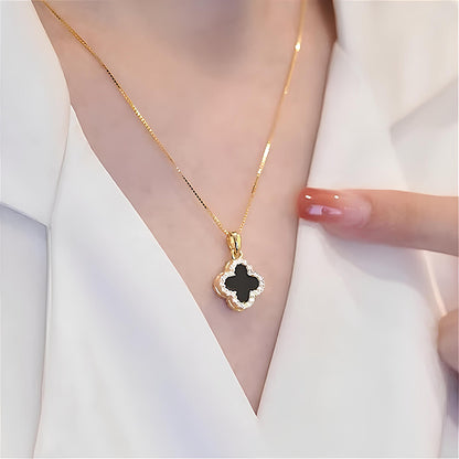 Luxury 18k gold plated necklace with diamond on the edge