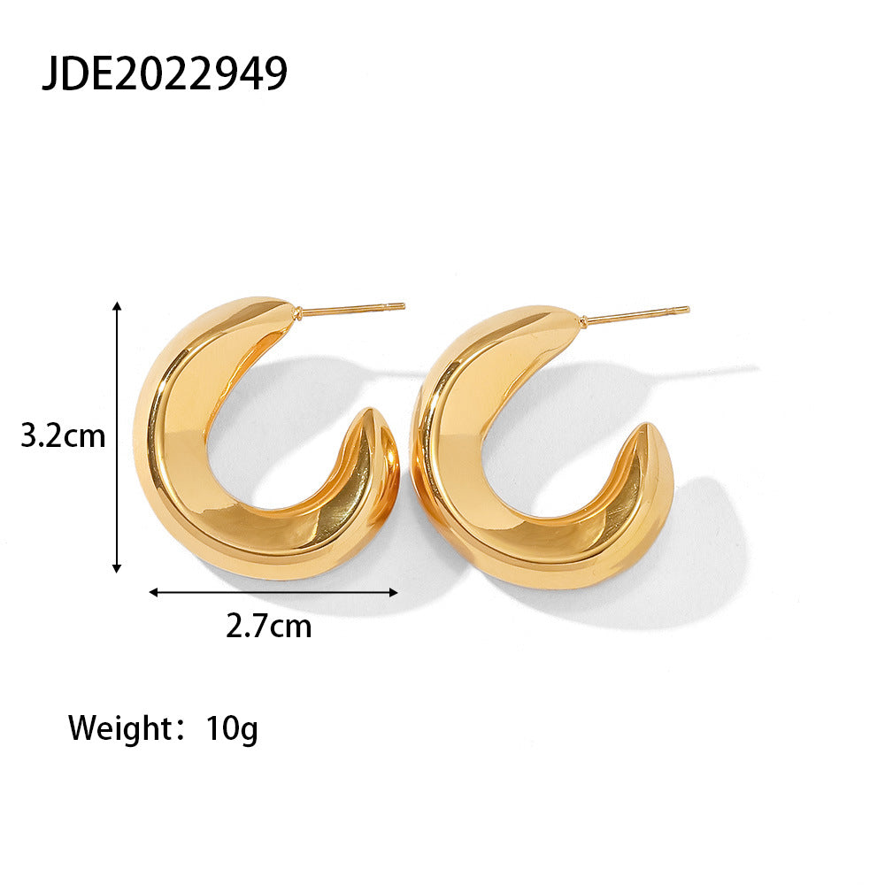 Stainless steel gold hoop earrings