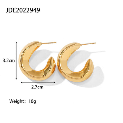 Stainless steel gold hoop earrings