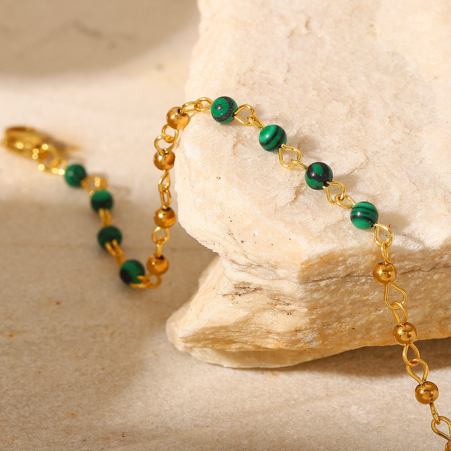 Green Peacock Bead Bracelet