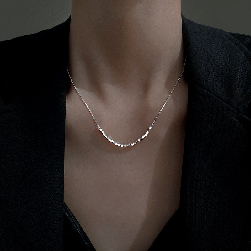 925 sterling silver square necklace