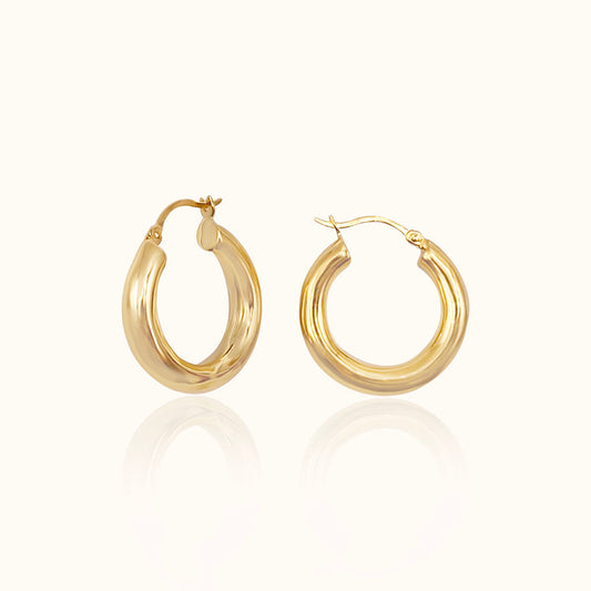 Shiny golden hoops