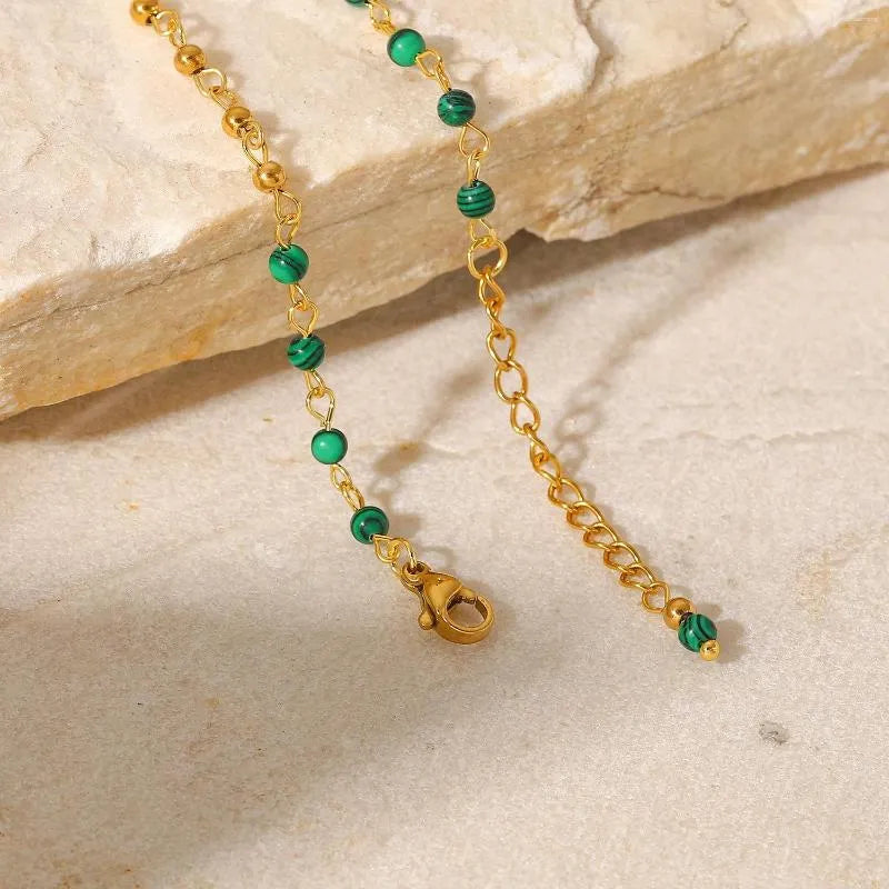 Green Peacock Bead Bracelet