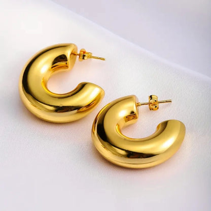 Gold-toned hoop earrings