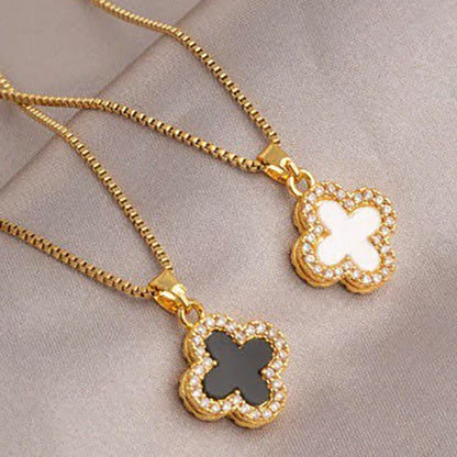 Luxury 18k gold plated necklace with diamond on the edge