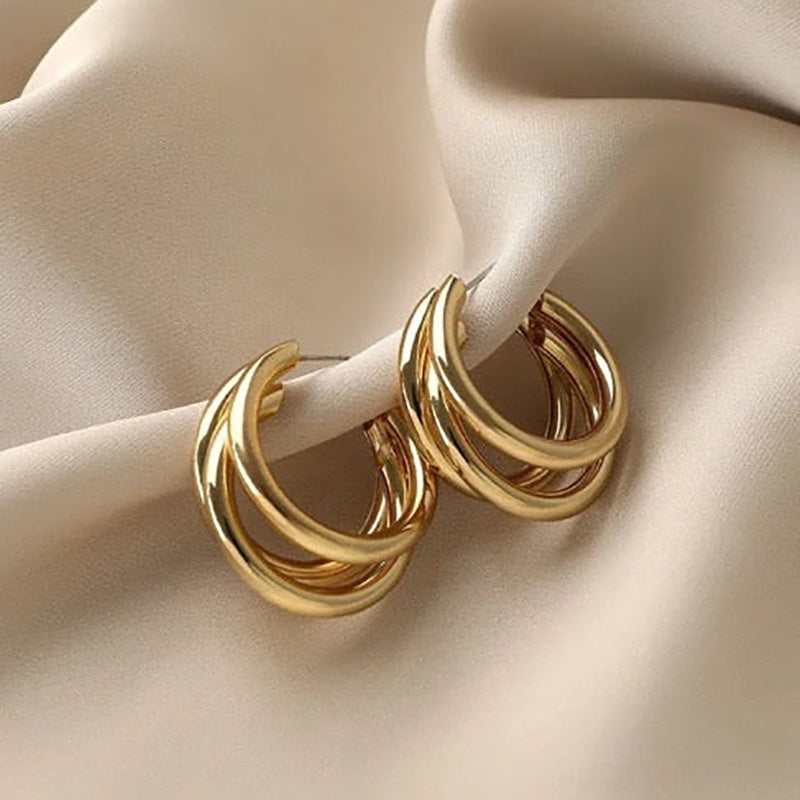 Gold Hoop Stainless Steel Earrings - 299