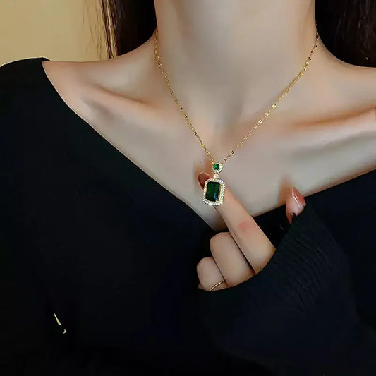 Green Emerald Necklace