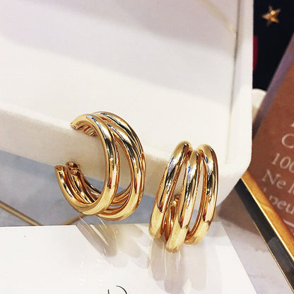 Gold Hoop Stainless Steel Earrings - 299