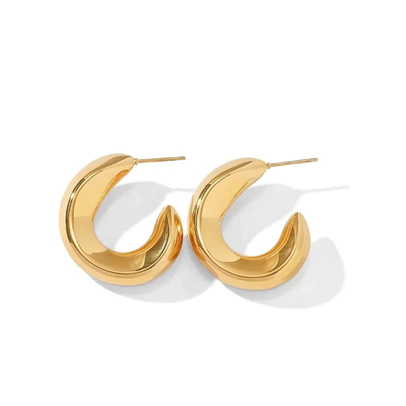 Stainless steel gold hoop earrings