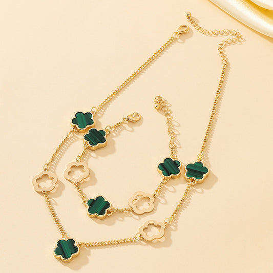 18k gold plated clover jewelry